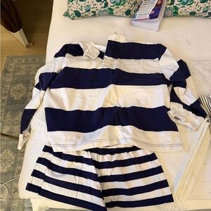 Daily Drills Navy and White rugby tee & shorts